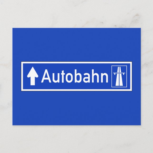 Postal Autobahn, Rótulo de Tráfico, Alemania (Anverso)