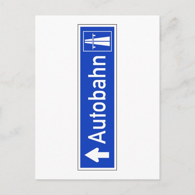 Postal Autobahn, Rótulo de Tráfico, Alemania (Anverso)