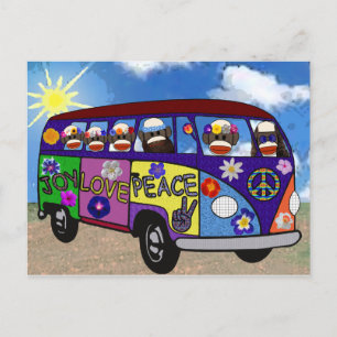Postal Autobús de la paz de Mono Sock 2