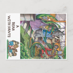Postal Autobús escolar del libro "A Bear with Pants"