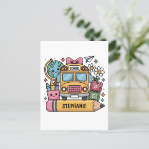 Postal Autobús personalizado de regreso a la escuela - Pe