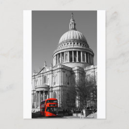 Postal Autobús Rojo en la Catedral de San Pablo