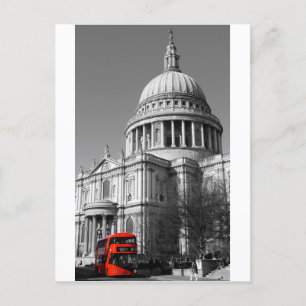 Postal Autobús Rojo en la Catedral de San Pablo