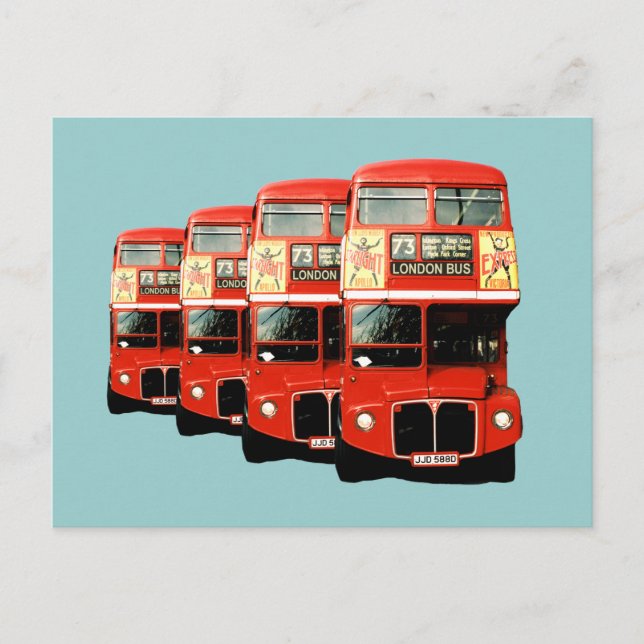 Postal Autobuses Rojos De Doble Decoración De Londres (Anverso)