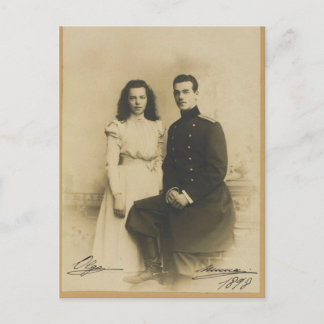 Postal AUTOGRAFÍAS Michael y Olga Romanov - Rusia
