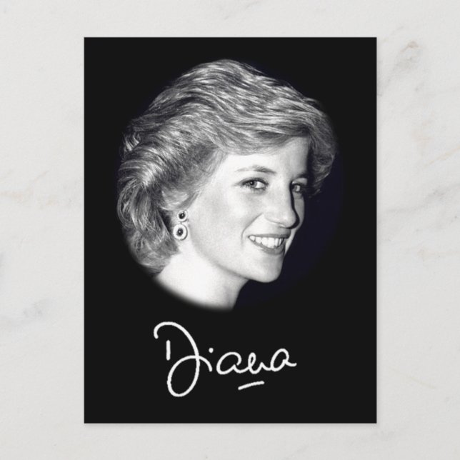 Postal autógrafo Princess Diana (Anverso)