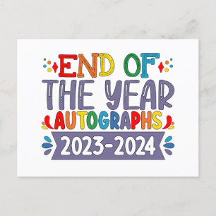 Postal Autógrafos De Fin De Año 2024 Último Día Escolar