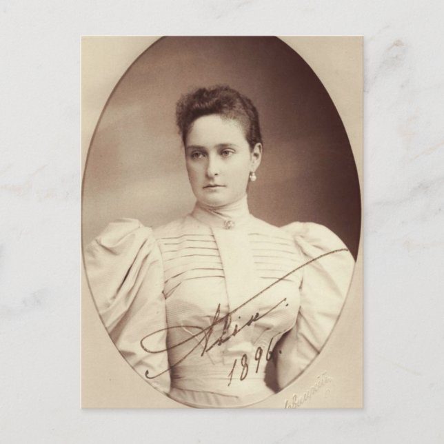 Postal AUTOGRAPH Tsarina de Rusia Romanov Alix Hesse (Anverso)
