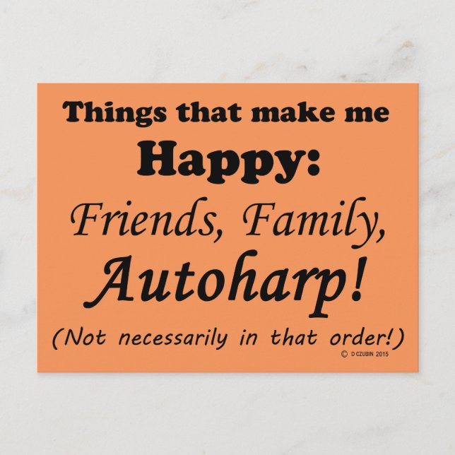 Postal Autoharp Hazme Feliz (Anverso)