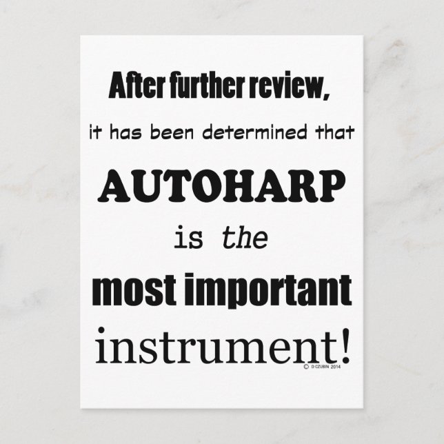 Postal Autoharp Instrumento más importante (Anverso)