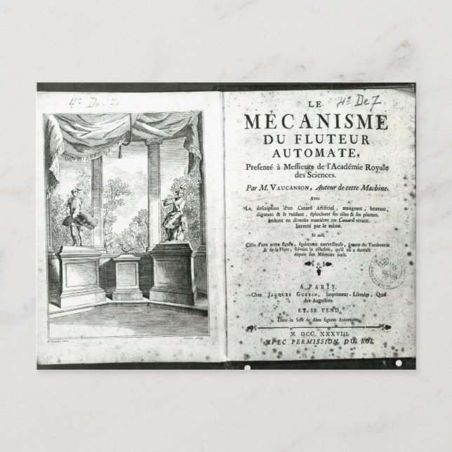 Postal Automatones, ilustracion de la pieza delantera (Anverso)