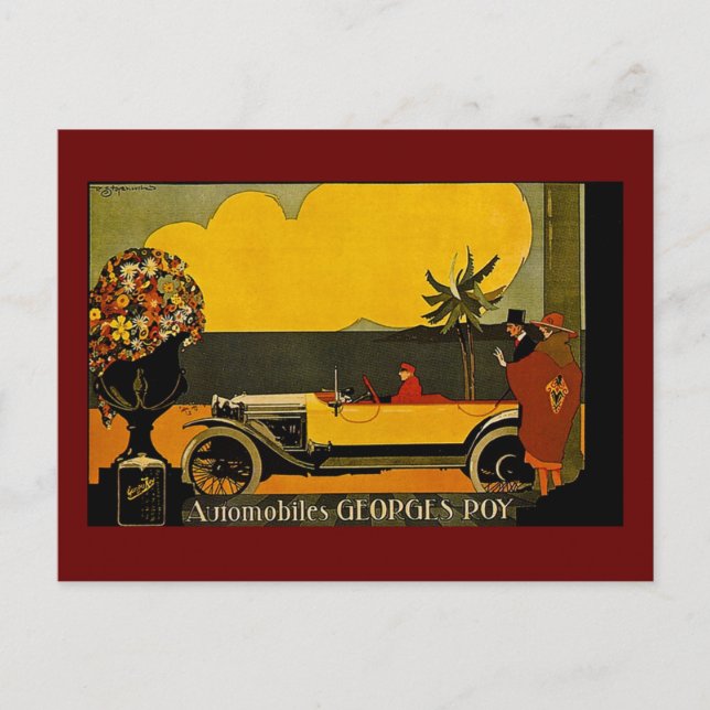 Postal Automobiles Georges Roy - Anuncio de época (Anverso)