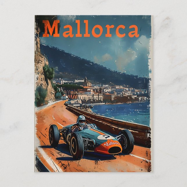 Postal Automóvil de carreras de época de Mallorca (Anverso)