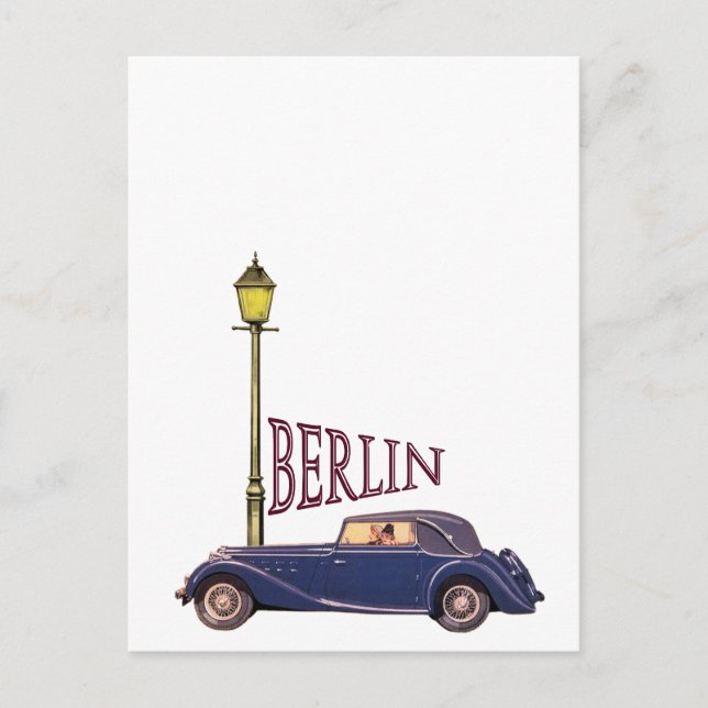 Postal Automóvil Vintage de 1920 - Berlín (Anverso)