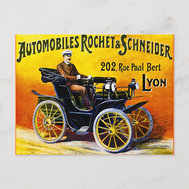 Postal Automóviles Rochet y Schneider - Anuncio de época (Anverso)