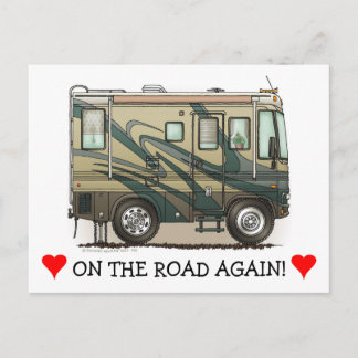 Postal Autophome Cute Happy Camper Big RV