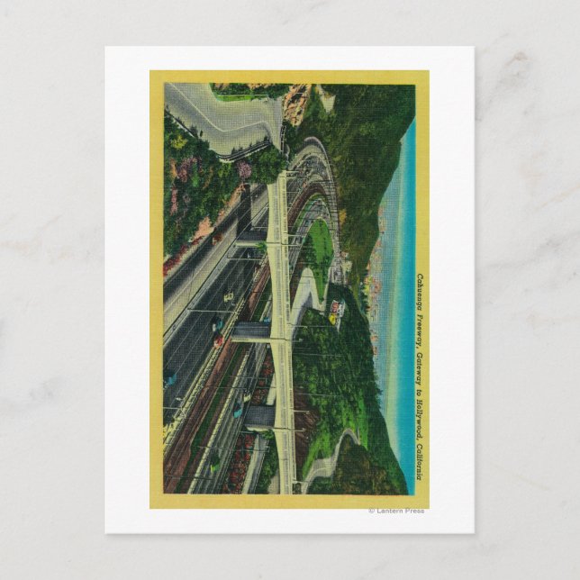 Postal Autopista Cahuenga, portal de Hollywood (Anverso)