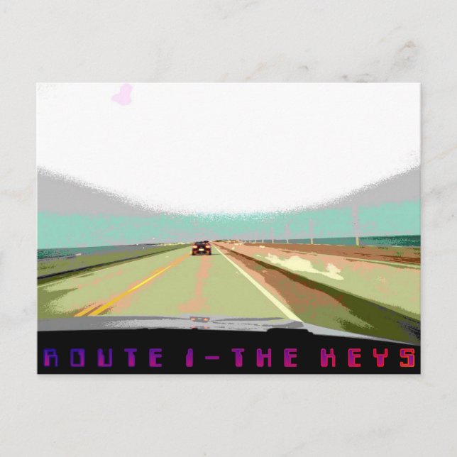 Postal Autopista de la Ruta 1 de las Llaves, Florida (Anverso)