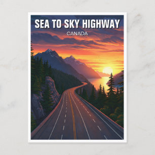 Postal Autopista de Sea to Sky Vancouver Canadá Sunset Tr