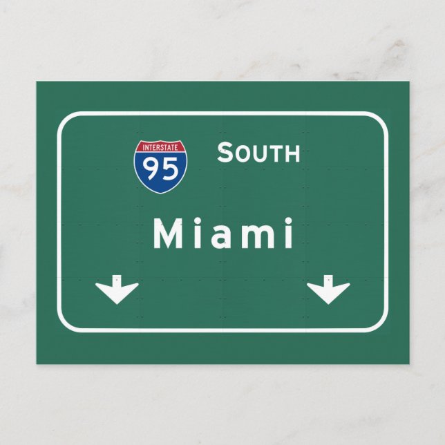 Postal Autopista Interestatal de Miami Florida : (Anverso)