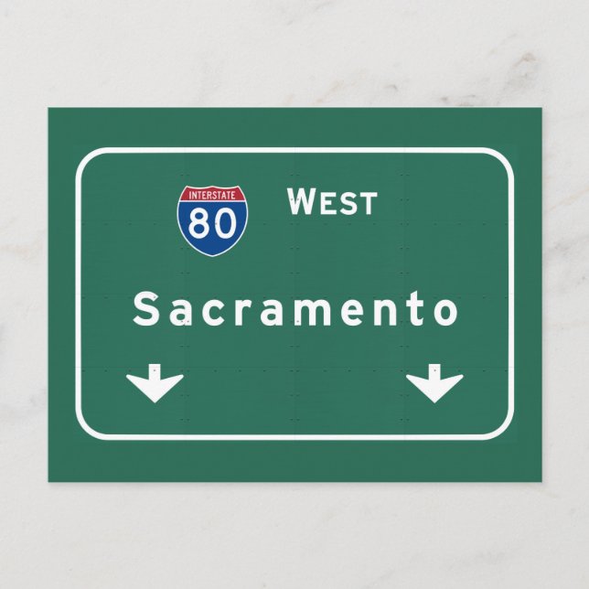 Postal Autopista Interestatal de Sacramento California: (Anverso)