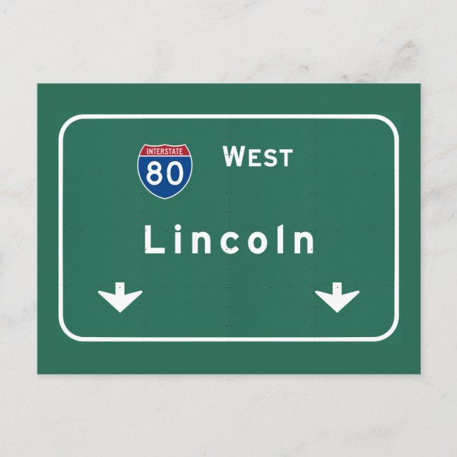 Postal Autopista Interestatal Lincoln Nebraska: (Anverso)