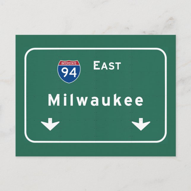 Postal Autopista interestatal Milwaukee Wisconsin (Anverso)