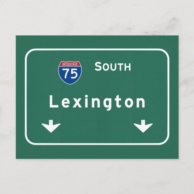 Postal Autopista Lexington Kentucky ky Interstate: (Anverso)