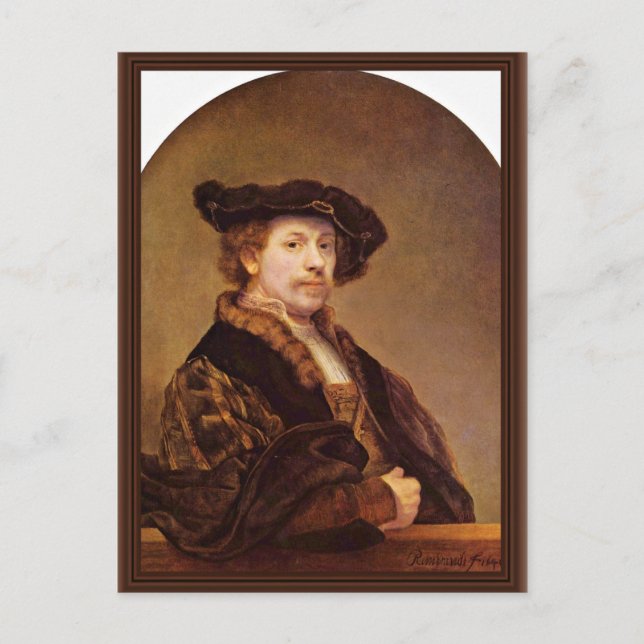 Postal Autoretrato A Los 33 Años Por Rembrandt (Anverso)