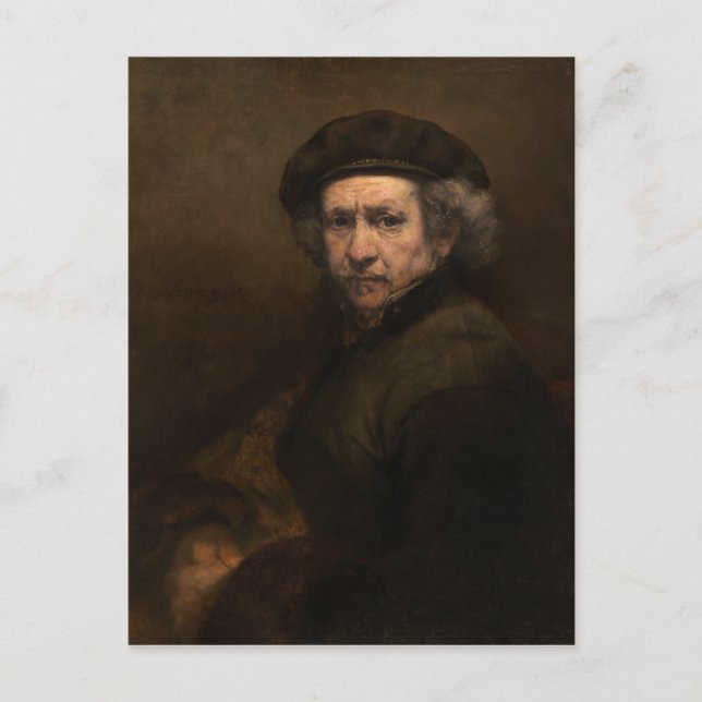 Postal Autoretrato con Beret de Rembrandt (Anverso)