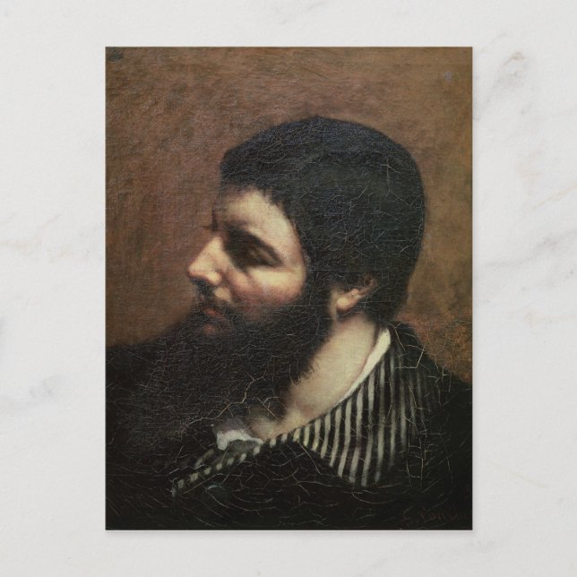 Postal Autoretrato con collar a rayas (Anverso)