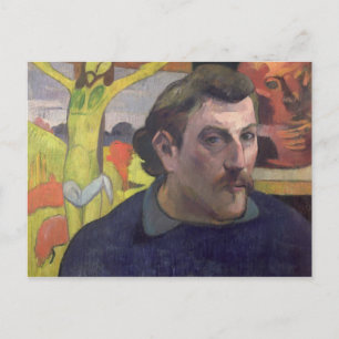 Postal Autoretrato con el Cristo Amarillo, 1890