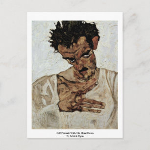 Postal Autoretrato Con La Cabeza Abajo Por Schiele Egon