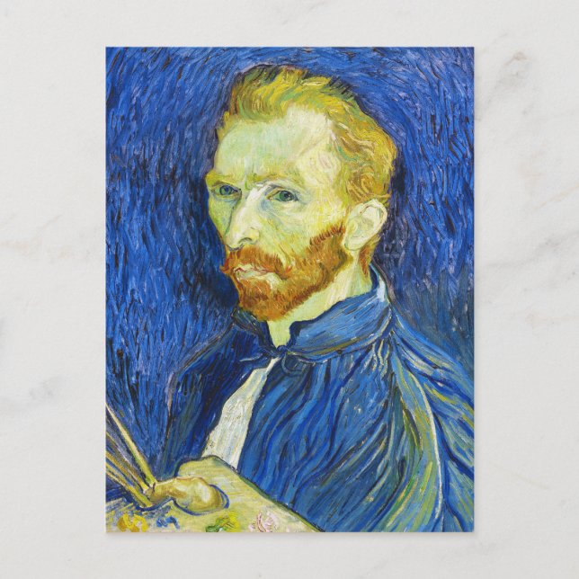 Postal Autoretrato con Pallette vincent van gogh (Anverso)