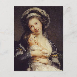 Postal Autoretrato con su hija