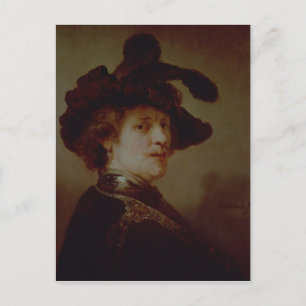 Postal Autoretrato con vestido brillante, 1635-36