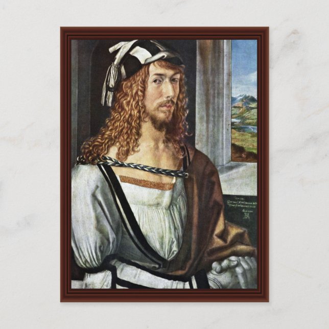 Postal Autoretrato, De Albrecht Dürer (Anverso)