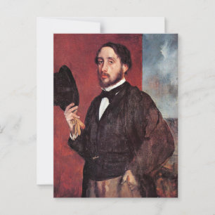 Postal Autoretrato, de Edgar Degas,