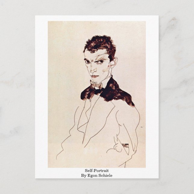 Postal Autoretrato De Egon Schiele (Anverso)