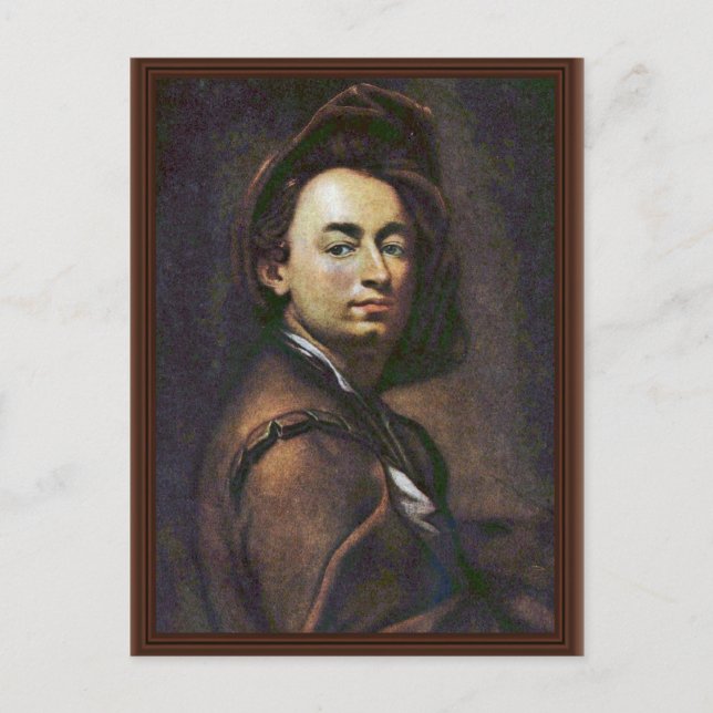 Postal Autoretrato, De Peter Johannes Brandl (Anverso)