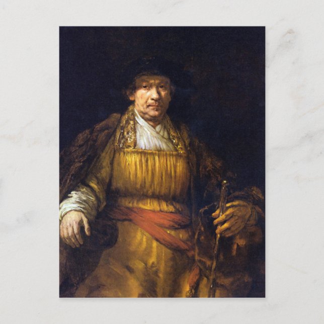 Postal Autoretrato de Rembrandt Harmenszoon van Rijn (Anverso)