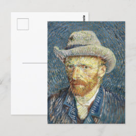 Postal Autoretrato de Van Gogh con Gorra de Grey Felt