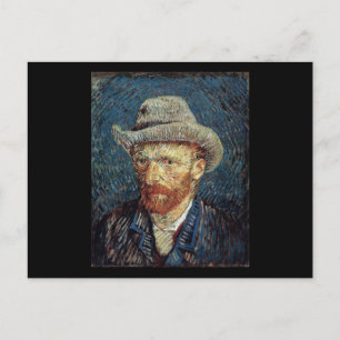 Postal Autoretrato de Van Gogh con Gorra de Grey Felt