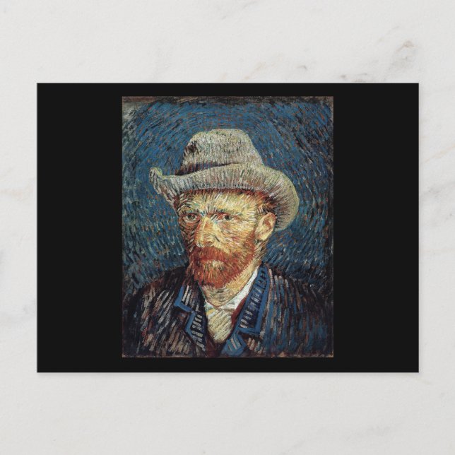 Postal Autoretrato de Van Gogh con Gorra de Grey Felt (Anverso)