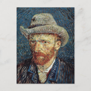 Postal Autoretrato de Van Gogh con Gorra de Grey Felt