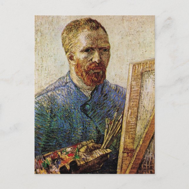 Postal Autoretrato de Van Gogh frente a Easel (Anverso)