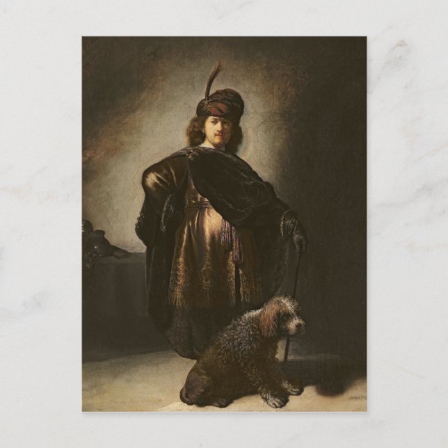 Postal Autoretrato en traje oriental, 1631 (Anverso)