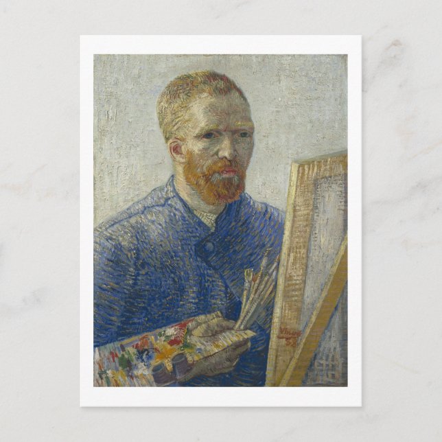 Postal Autoretrato frente a Easel, Bella Artes Van Gogh (Anverso)