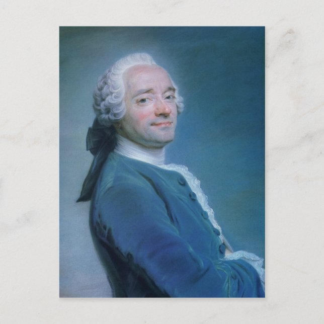 Postal Autoretrato Maurice Quentin de la Tour (Anverso)