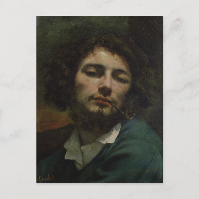 Postal Autoretrato o, el hombre con una tubería, c.1846 (Anverso)